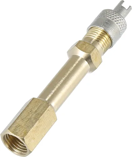 Vista 6 de X AUTOHAUX Adaptador de extensión de válvula de neumático automático de latón de 1.969 in/1.97 pulgadas de largo, extensor de vástago de neumático