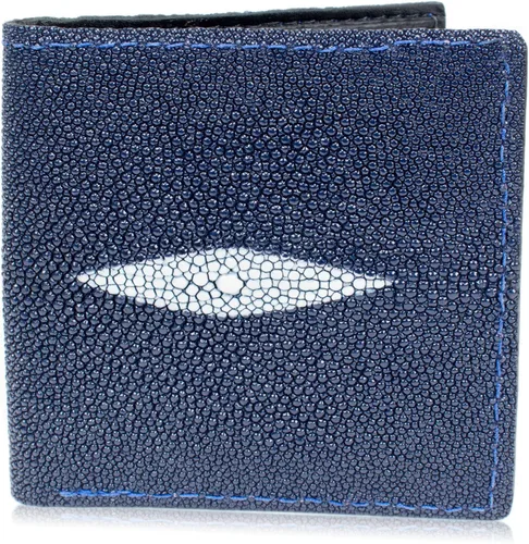 Vista 8 de Yoder Leather Company Cartera de piel genuina de Stingray jumbo, 12 ranuras para tarjetas, billetera cuadrada de gran tamaño, color negro