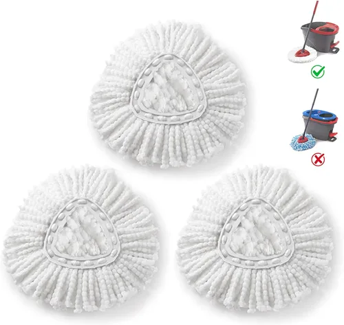Vista 7 de Recambios de cabezales de fregona para el sistema O-Ceda Easy Wrin Spin, repuestos de microfibra, repuesto de cabezal de fregona fácil de limpiar