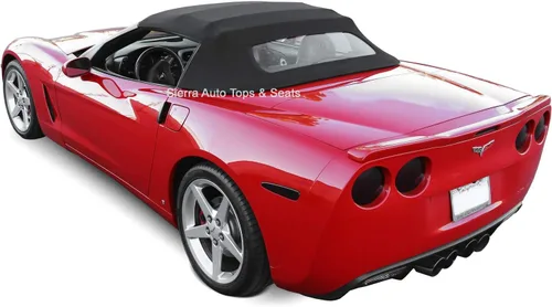 Vista 2 de Sierra Auto Tops Convertible Top Reemplazo para Chevrolet Corvette C6 2005-2013, Stayfast Canvas, Negro