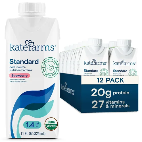 Vista 8 de KATE FARMS Batido nutricional orgánico de 1.4 alto en calorías, chocolate, 20g de proteína, 27 vitaminas y minerales, reemplazo de comidas, 11 onzas
