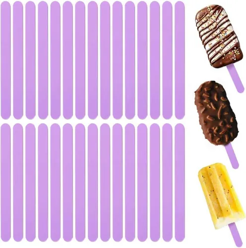 Vista 6 de Palitos acrílicos de 4.5 pulgadas, 50 palitos de helado de espejo reutilizables, palitos de hielo dorados para fiestas, festivales y bricolaje