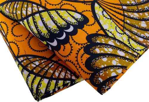 Vista 5 de BintaRealWax Tela africana de 6 yardas de tela tribal con estampado de cera vintage Ankara para coser vestido de fiesta