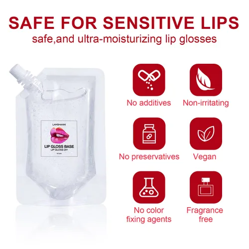 Vista 4 de Eakroo 2 unidades de base de brillo labial hidratante, material de aceite, base de maquillaje, base transparente antiadherente para brillo labial