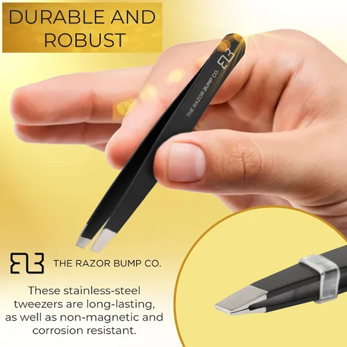 Vista 6 de The Razor Bump Co. - Pinzas profesionales para mujeres y hombres Acero inoxidable, quirúrgico, pinzas profesionales para mujeres y hombres La