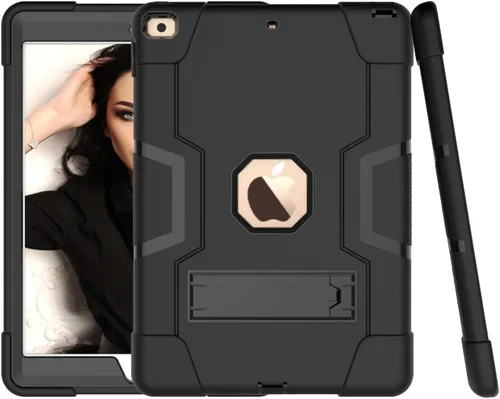 Vista 3 de Compatible con iPad de 8ª generación 10.2 2020, iPad de 7ª generación/iPad de 10.2 pulgadas 2019 híbrido de impacto a prueba de caídas Armor Negro