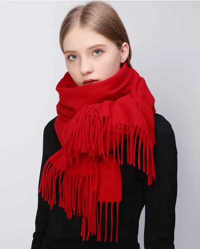 Vista 12 de RIIQIICHY Bufanda 100% de lana, chales y envolturas de pashmina para mujer, cachemira cálida para invierno, bufandas suaves más gruesas