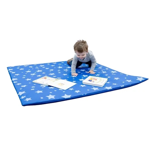 Vista 3 de Children's Factory Tapete de actividades de noche estrellada, alfombrillas de juego de espuma para bebés, sala de juegos de bebés, guardería, Azul