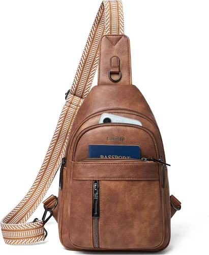 Vista 21 de LATMAP 7L Bolsa de Cintura para Hombres y Mujeres Mochila de Cadera Riñonera Bandolera Bolso de Hombro Cinturón de Viaje Bolso de Mano de PU Cuero