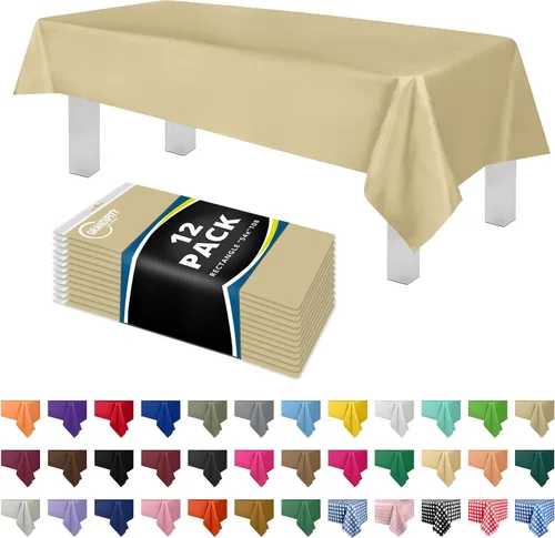 Vista 19 de Mantel de plástico de alta calidad - 54 in. x 108 pulgadas. Grandipity - Mantel rectangular (6 y 12 unidades), Agua (Aqua)