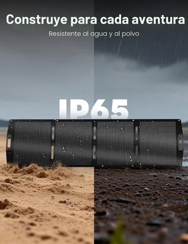 Vista 6 de ECO-WORTHY Panel solar portátil de 200 W para estaciones de energía, IP65 impermeable y ligero con soporte ajustable, panel solar plegable de alta