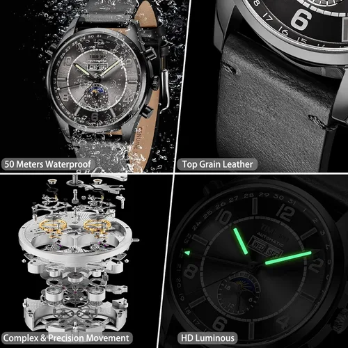 Vista 4 de Relojes automáticos para hombres mecánicos relojes de pulsera (sin batería), ganando el concurso de diseño