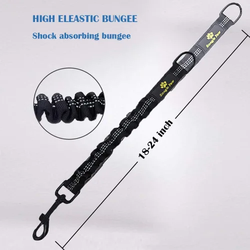 Vista 4 de Accesorio de extensión de correa elástica para perro, absorbente de extensión de plomo de 18 pulgadas, evita lesiones en el brazo y el hombro