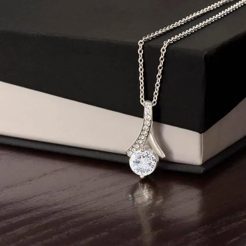 Vista 4 de Shine Attraction Collar con texto en inglés "To My Beautiful Soulmate para mujer, regalo de joyería de alma gemela para ella, colgante de regalo