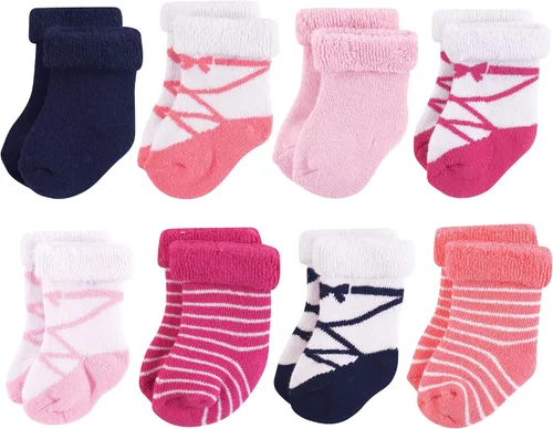 Vista 119 de Hudson Baby - Calcetines de algodón para bebés recién nacidos y Terry para niñas bebés