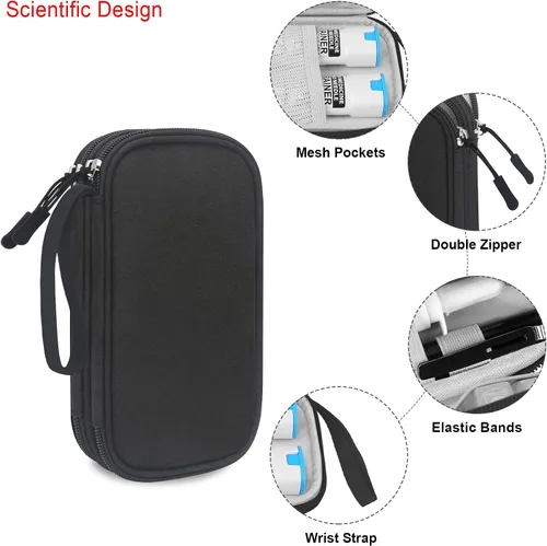 Vista 4 de Elonbo Bolsa de kit, estuche de transporte EpiPen, kit de medicina de viaje para 2 bolígrafos Epi o Auvi Q, inhalador de asma, aerosol nasal