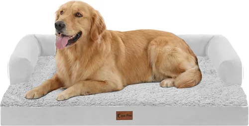 Vista 33 de Cama ortopédica para perros extragrandes, cama de espuma XL con forma de caja de huevos impermeable con lados 45x35 pulgadas, cama de sofá