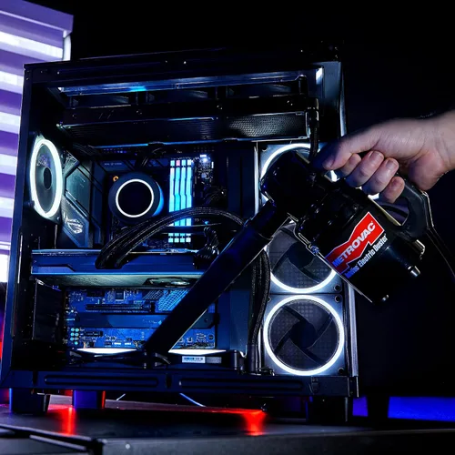 Vista 6 de MetroVac DataVac ED-500-ESD Plumero de Aire Eléctrico Soplador de Aire Antiestático para Limpieza de PC con Accesorios