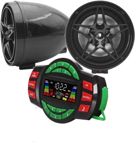 Vista 6 de XYC Amplificador Bluetooth de 12 V UTV ATV Sistema de sonido Altavoces manos libres FM Sistema de audio USB Estéreo de 3.5 pulgadas Altavoces de 12