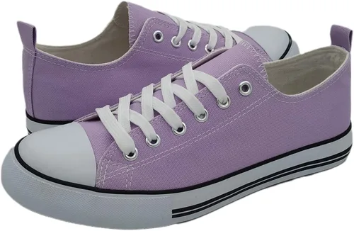 Vista 2 de Tenis deportivos Epic Step para mujer, bajos, de tela, con puntera de goma, planos, informales, cómodos para caminar, morado, 9