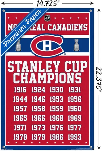 Vista 3 de NHL Montreal Canadiens Champions 13 - Póster de pared con pasadores