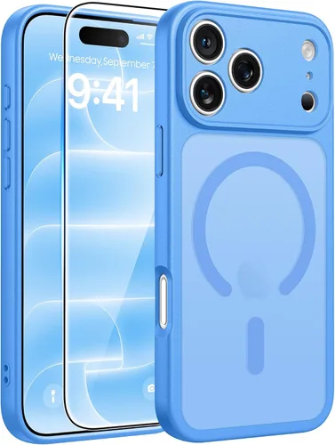 Vista 158 de FNTCASE - Funda para iPhone 16 Pro: magnética, mate, translúcida, de grado militar, protectora contra caídas, resistente, fina, duradera y a prueba
