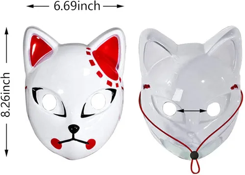 Vista 5 de goodhelper Halloween Demon Slayer Mask Japanese Anime Carnival Masquerade Fox Mask