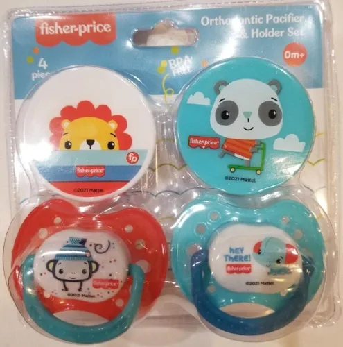 Vista 2 de Cudlie Accessories Fisher Price - Juego de chupón y soporte de ortodoncia, sin BPA, 0 meses