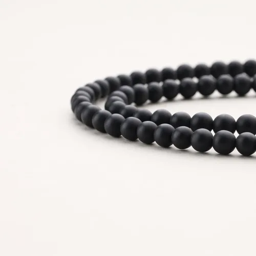 Vista 5 de COAI Collar con colgante de cuentas de piedra de ónix para hombre