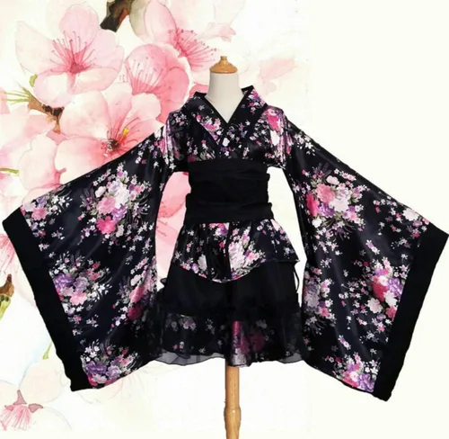 Vista 2 de Cosplay Life Vestido kimono de flores, disfraz de cosplay para mujer, traje de Halloween