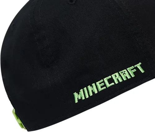 Vista 6 de Minecraft Boys Creeper Face Hat - Black and Green Youth Snap Back Hat