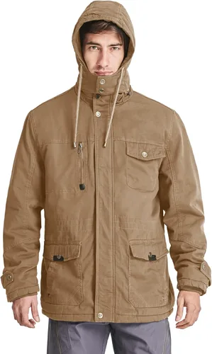 Vista 4 de CRYSULLY - Abrigo de invierno con capucha extraíble para hombre