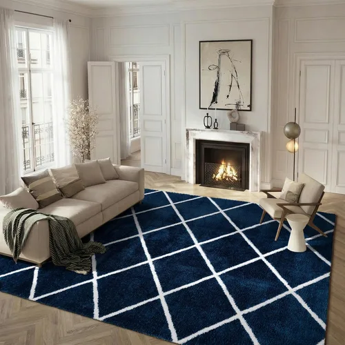 Vista 23 de SAFAVIEH Tahoe Shag Collection - Alfombra para pasillo, 2 x 9 pies, diseño de enrejado, no desprende pelusa y de fácil cuidado, 1.2 pulgadas