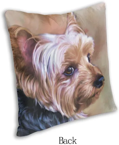 Vista 3 de Fundas de almohada personalizadas para perro Yorkie Yorkie, funda de almohada para perro, 18 x 18 pulgadas, algodón suave, Yorkshire Terrier, fundas