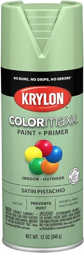 Vista 70 de Krylon K05554007 COLORmaxx Pintura en aerosol y base para uso en interiores y exteriores, color almendra satinada, 12 onzas (paquete de 1)