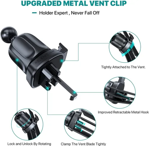 Vista 6 de Soportes para teléfono Miracase para tu coche, soporte universal para teléfono de coche para salpicadero, ventilación y parabrisas, soporte