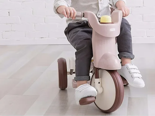 Vista 6 de iimo Triciclo plegable 3 en 1 – Triciclos premium para niños de 1 a 3 años – Bicicleta infantil de diseño japonés con mango de empuje, triciclo