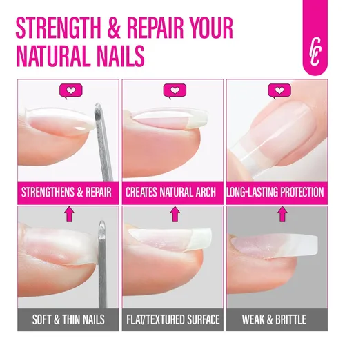 Vista 2 de CHUCHU Fortalecedor de uñas y reparación para mujeres: endurecedor extra fuerte blanco lechoso y tratamiento de crecimiento para pelar uñas finas