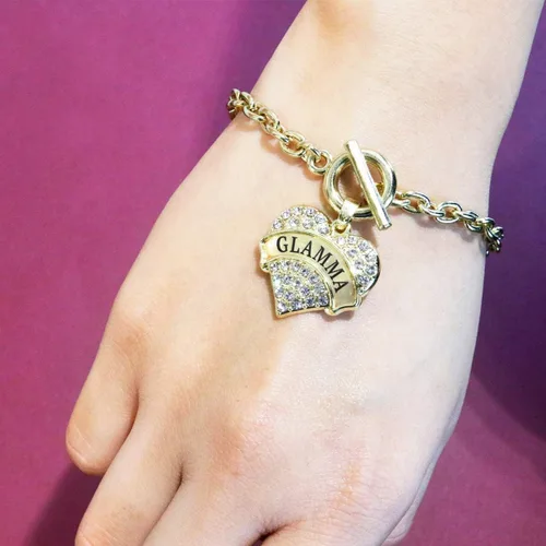 Vista 3 de Inspired Silver - Pulsera de botón con colgante de corazón con circonitas cúbicas