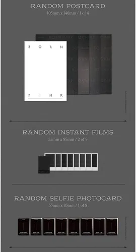 Vista 6 de dreamus [Regalo oficial de la tienda] BORNPINK 2nd Álbum [BORN PINK] SET DE CAJAS [NEGRO] + Póster plegado pre-pedido, YGP0181