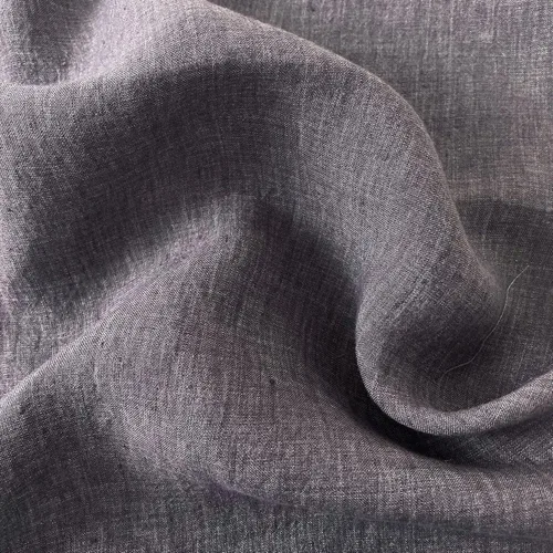 Vista 6 de Tela de lino gris suave al tacto, material transpirable ligero y natural, ideal para ropa elegante y cómoda y proyectos de decoración del hogar