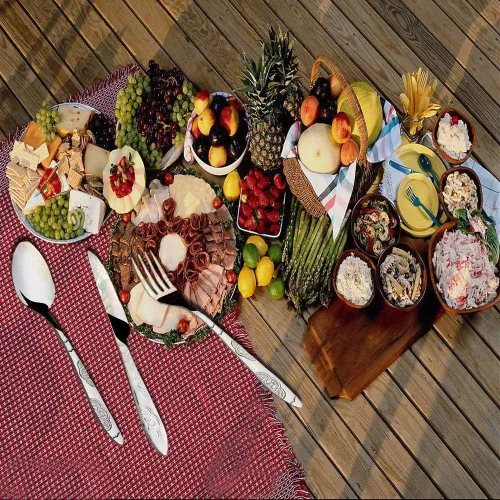 Vista 6 de Juego de 3 cubiertos para campamento, 12 piezas, cuchillos, tenedor, cuchara, palillos de acero inoxidable con estuche de transporte, cubiertos
