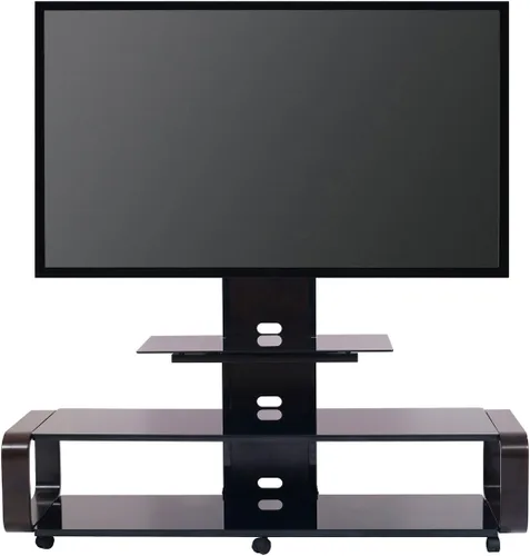 Vista 2 de TransDeco TD685ES - Soporte de TV con soporte y rueda para TV de 35 a 85 pulgadas, color espresso/negro