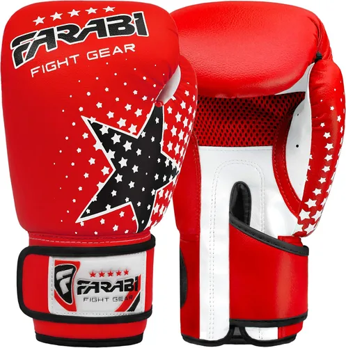 Vista 12 de Farabi - Guantes de boxeo para niños, para Muay Thai, Kick Boxing, entrenamiento, MMA, saco de boxeo