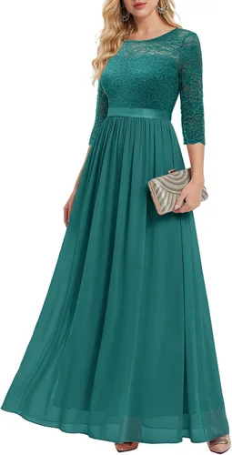 Vista 19 de BeryLove Vestido formal de manga larga para mujer, invitada de boda, madre Rubor