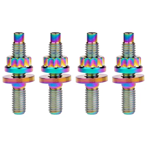 Vista 24 de Tornillo de titanio M8 M10x45 54 55 2.559 in paso 1.25 Kit de pernos de escape automotriz Kit tornillos, tuercas y arandelas Kit de 4 piezas