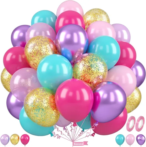 Vista 33 de Globos azules y negros, globos de graduación de 12 pulgadas, globo de látex de confeti azul oscuro, negro, blanco, plateado metálico, para niños