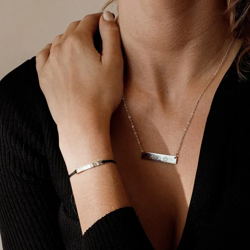 Vista 6 de Collar personalizable con tu nombre, joyería personalizada, chapado en oro rosa de 16 quilates, accesorios grabados para bodas, cumpleaños