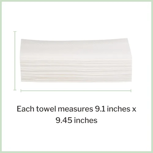 Vista 4 de McKesson Toallas de papel multipliegue premium para baño o cocina, papel de mano blanco de 1 capa hecha de fibra sostenible, 250 toallas, 16