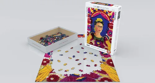 Vista 3 de EuroGraphics Rompecabezas de 1000 piezas de Frida Kahlo con autorretrato
